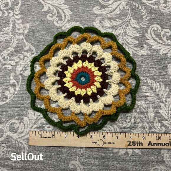 Handmade Crochet Mandala Coaster by Hand Made - Picture 2 of 4